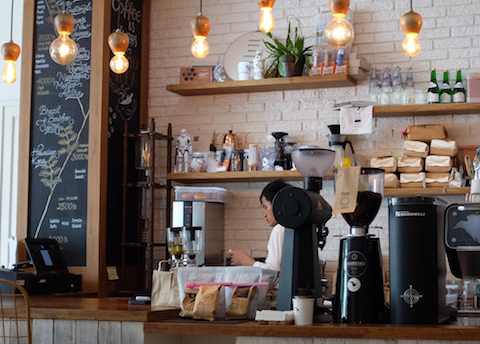 Inside a coffee shop