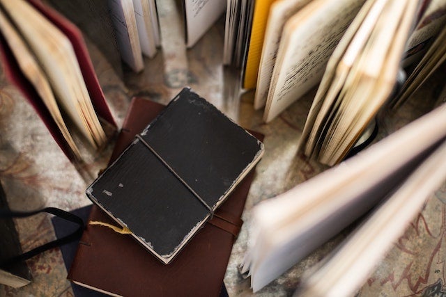 one book surrounded by other books