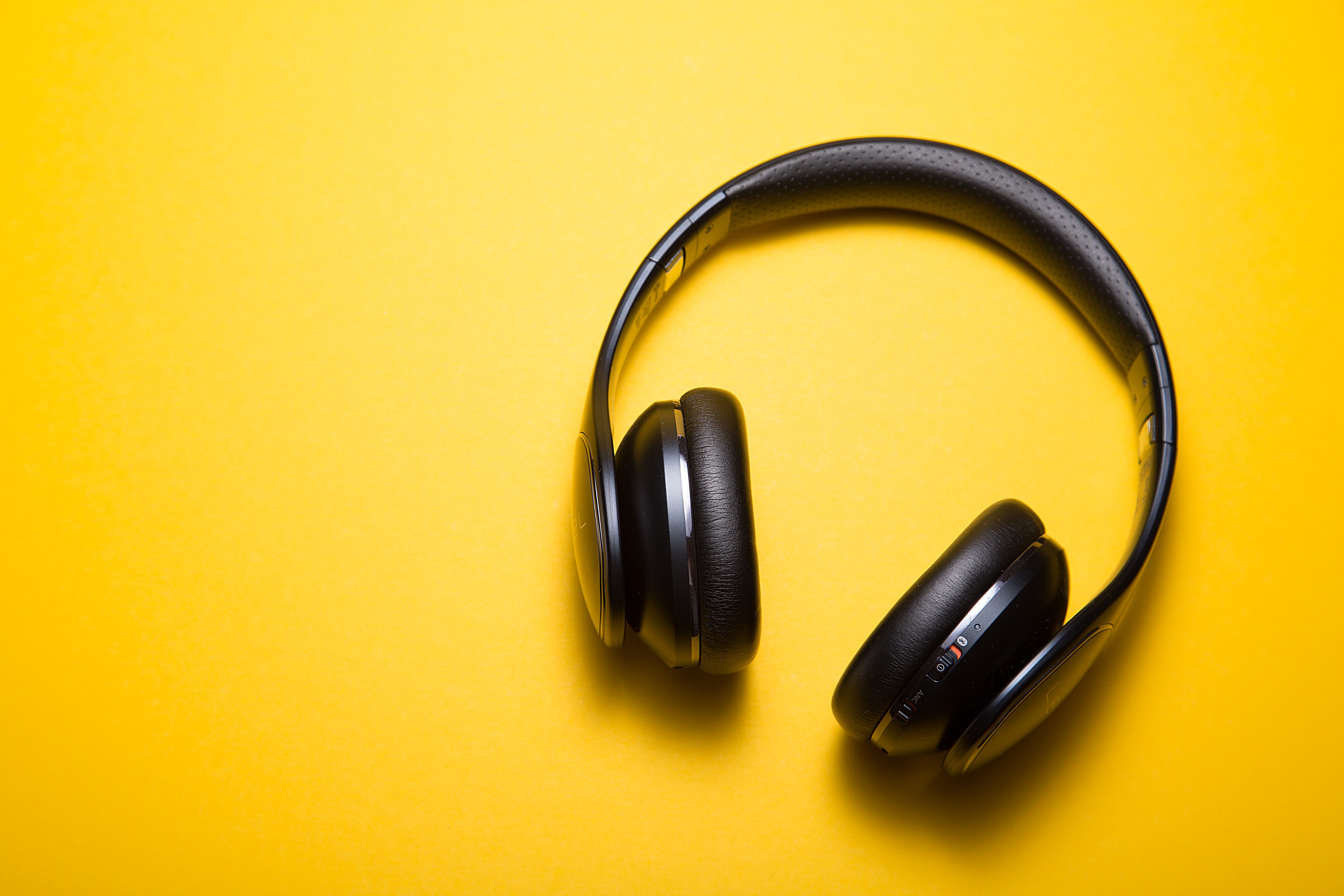 Headphone on a yellow background